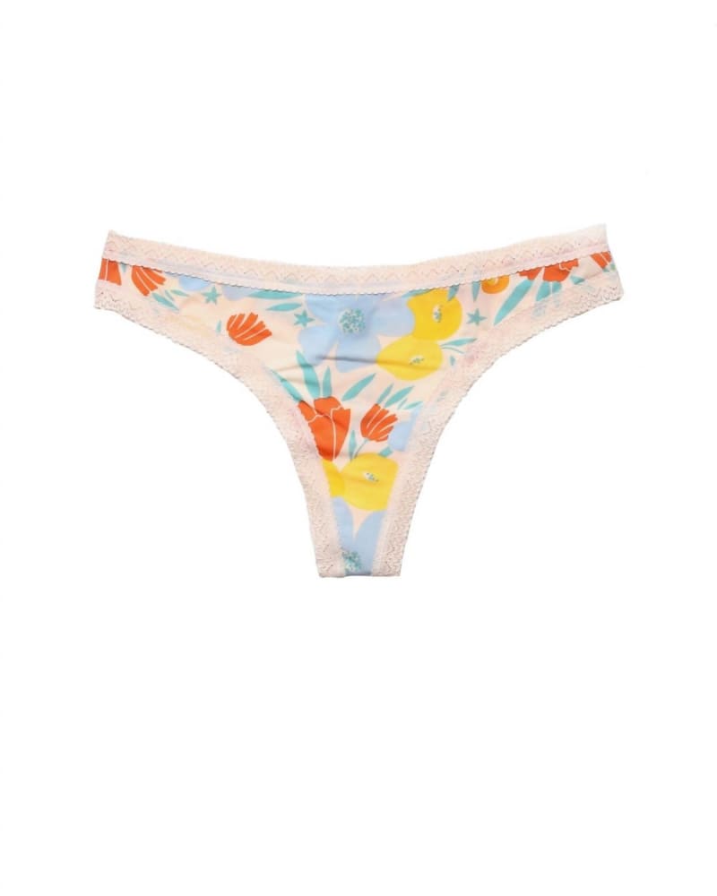 Front of a size Large Women'S Pretty Little Panty Thong Tanga in Garden in Garden by Blush Lingerie. | dia_product_style_image_id:345476